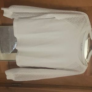 White shirt with accent sleeves